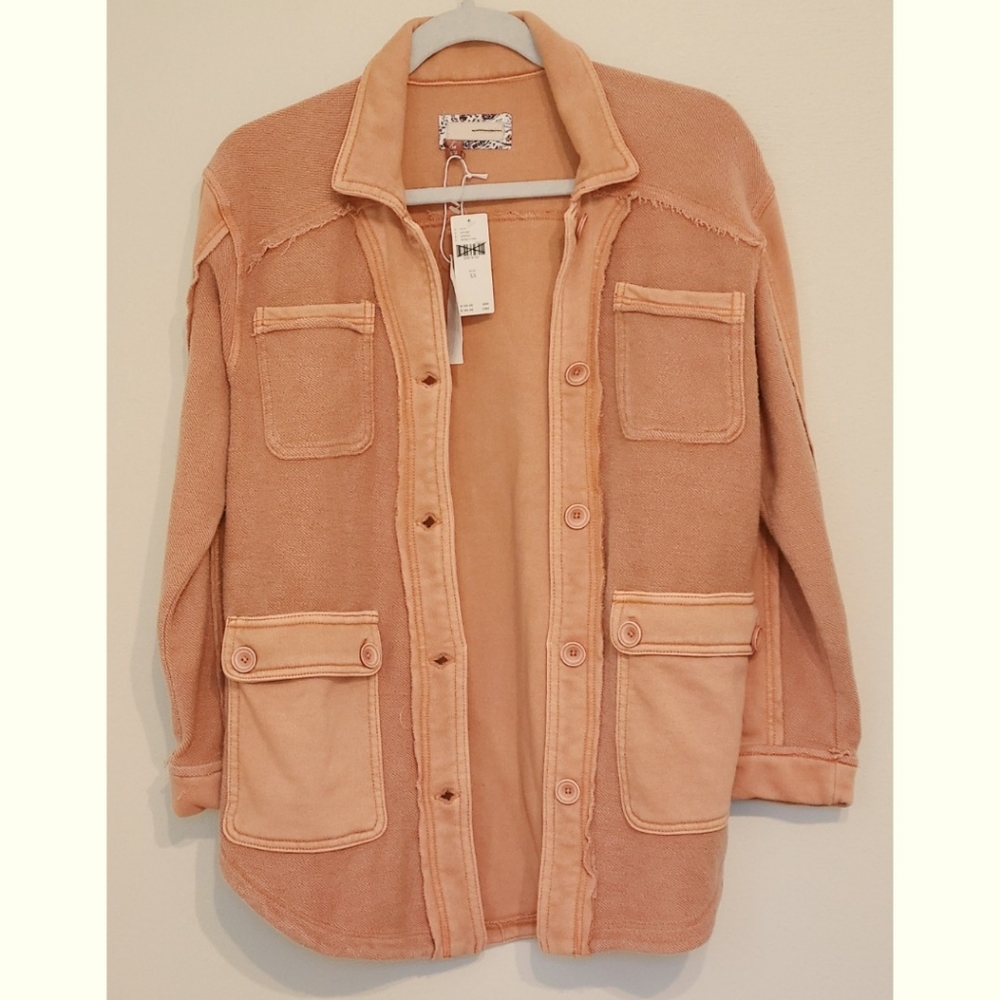 Worn once Anthropologie Pilcro Overshirt Jacket- peach color